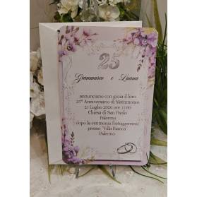 INVITO NOZZE 25° ANNIVERSARIO GLICINE