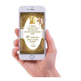 INVITO DIGITALE 18 ANNI ORO E BIANCO