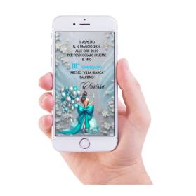 INVITO DIGITALE 18 ANNI RAGAZZA TIFFANY