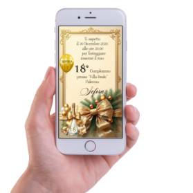 INVITO DIGITALE 18 ANNI RAGAZZA NATALIZIO