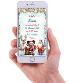 INVITO DIGITALE COMPLEANNO TOPOLINO NATALIZIO