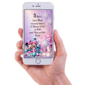 INVITO DIGITALE COMPLEANNO MINNIE E TOPOLINO NATALIZIO