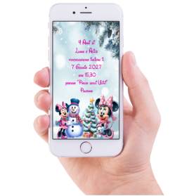 INVITO DIGITALE COMPLEANNO MINNIE E TOPOLINO NATALIZIO