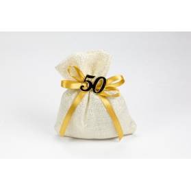 SACCHETTO LUREX ORO CON 50 IN PLEXI