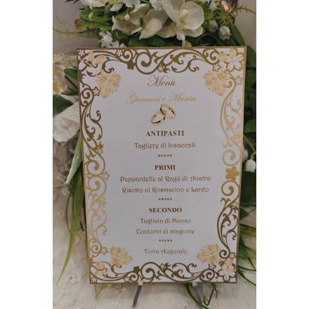 MENU' PERSONALIZZATO NOZZE D'ORO