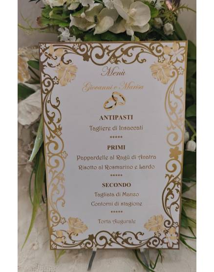 MENU' PERSONALIZZATO NOZZE D'ORO
