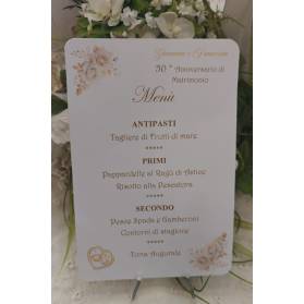 MENU' PERSONALIZZATO NOZZE D'ORO