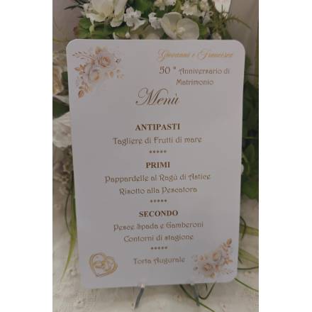 MENU' PERSONALIZZATO NOZZE D'ORO