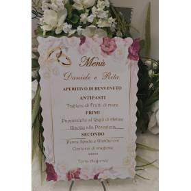 MENU' PERSONALIZZATO NOZZE D'ORO