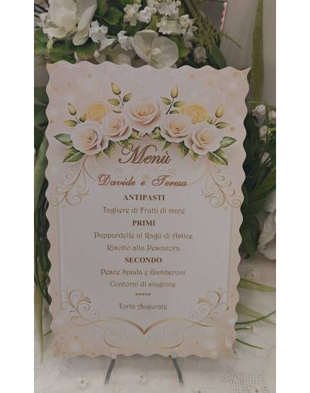 MENU' PERSONALIZZATO NOZZE D'ORO