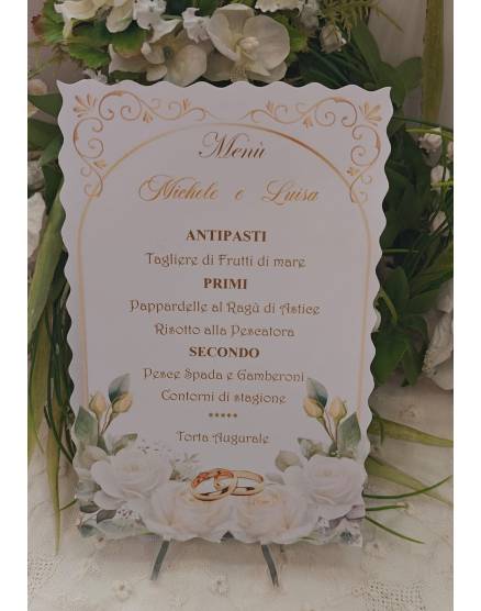 MENU' PERSONALIZZATO NOZZE D'ORO
