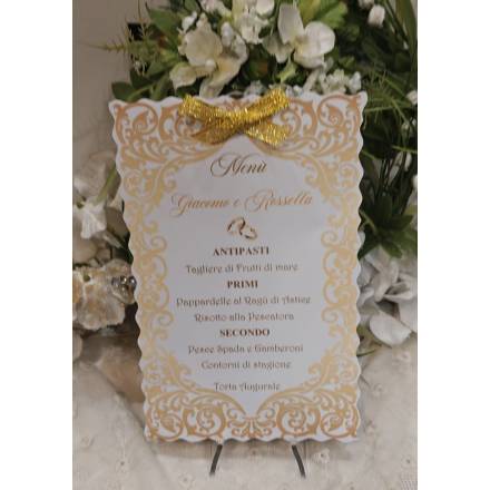 MENU' PERSONALIZZATO NOZZE D'ORO