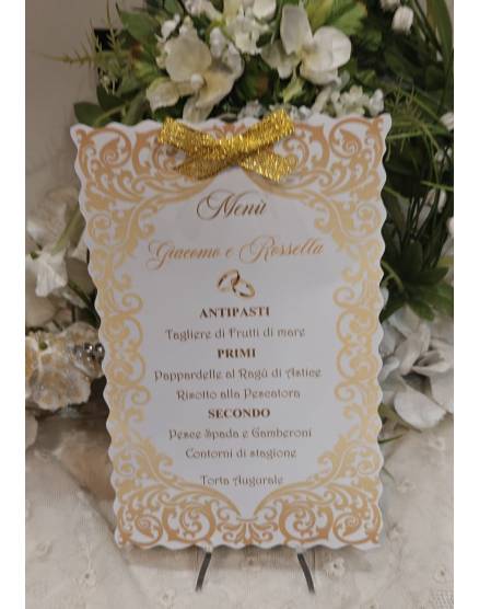 MENU' PERSONALIZZATO NOZZE D'ORO