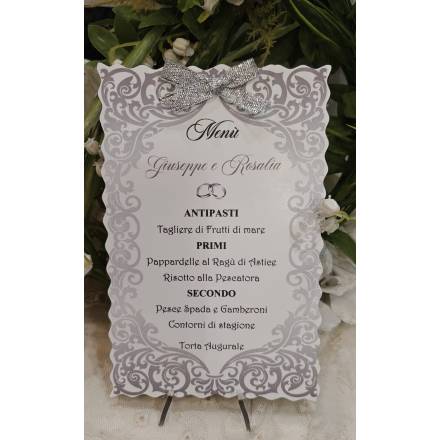MENU' PERSONALIZZATO NOZZE D'ARGENTO