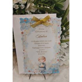 INVITO PRIMA COMUNIONE ANGELO CON BUSTA