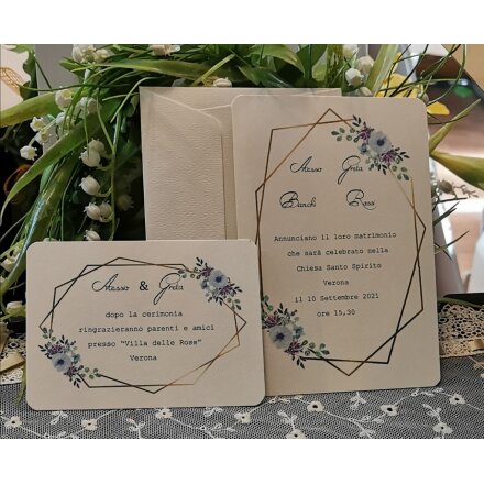 INVITO MATRIMONIO CON FIORI 2021 STAMPA GRATIS