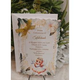 INVITO PRIMA COMUNIONE ANGELO CON BUSTA