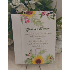 PARTECIPAZIONE MATRIMONIO FIORI GIRASOLI