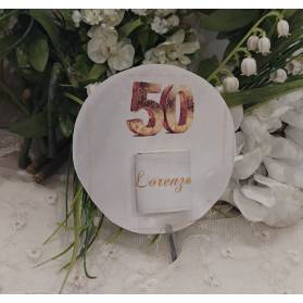 SEGNAPOSTO 50 ANNI CON CIOCCOLATINO