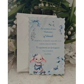 INVITO BATTESIMO BIMBO CONIGLIETTO