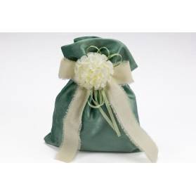 SACCHETTO MATRIMONIO VELLUTO VERDE SALVIA