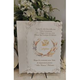 INVITO PRIMA COMUNIONE CON SPIGHE E BUSTA
