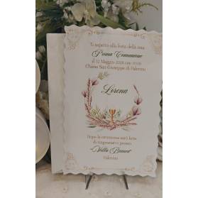 INVITO PRIMA COMUNIONE CON SPIGHE E BUSTA