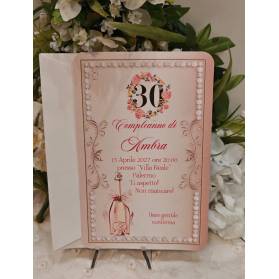 INVITO 30 ANNI DONNA ROSE E ORO