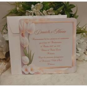 INVITO NOZZE D'ORO CON TULIPANI