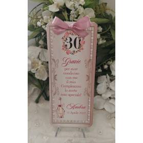 SEGNAPOSTO 30 ANNI DONNA ROSA ANTICO