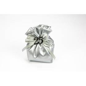 SACCHETTO LUREX NOZZE D'ARGENTO CON APPLICAZIONE