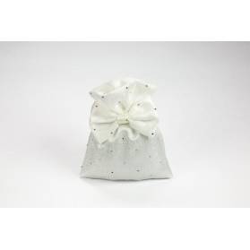 SACCHETTO MATRIMONIO CON STRASS E FIOCCO