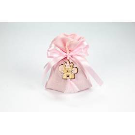 SACCHETTO NASCITA DI LINO CON CASTELLO