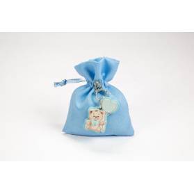 SACCHETTO NASCITA DI LINO CON ORSETTO
