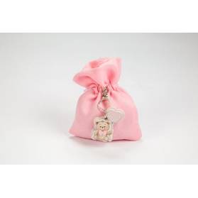 SACCHETTO NASCITA DI LINO CON ORSETTO