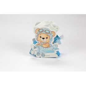 SCATOLINA NASCITA DI LEGNO CON ORSETTO AVIATORE