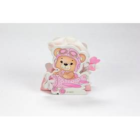 SCATOLINA NASCITA DI LEGNO CON ORSETTO AVIATORE