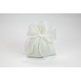 SACCHETTO MATRIMONIO PLISSE' CON FIOCCO