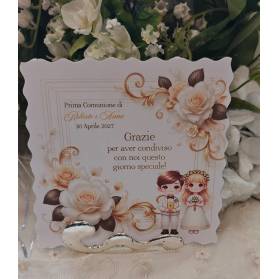 SEGNAPOSTO PRIMA COMUNIONE GEMELLI