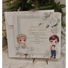 INVITO PRIMA COMUNIONE FRATELLI O GEMELLI