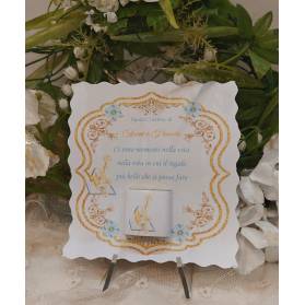 SEGNAPOSTO CRESIMA CON CIOCCOLATINO