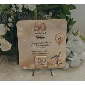 SEGNAPOSTO 50 ANNI CON CIOCCOLATINO