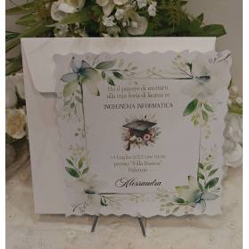 INVITO LAUREA RAGAZZA CON BUSTA