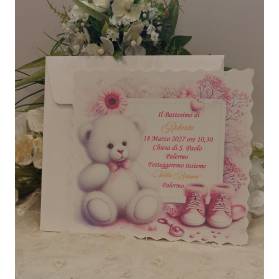 INVITO BATTESIMO ORSETTO ROSA
