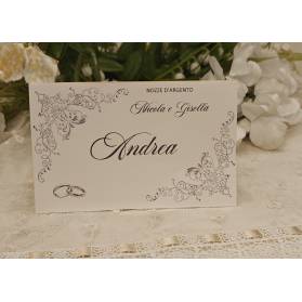 SEGNATAVOLO NOZZE D'ARGENTO CON NOMI