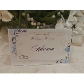 SEGNATAVOLO NOZZE D'ARGENTO CON NOMI