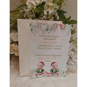 INVITO BATTESIMO NATALIZIO GEMELLI