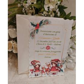 INVITO BATTESIMO NATALIZIO GEMELLI