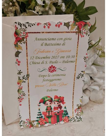 INVITO BATTESIMO natalizio