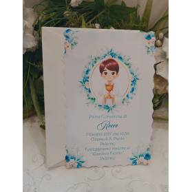 INVITO PRIMA COMUNIONE RAGAZZO TIFFANY